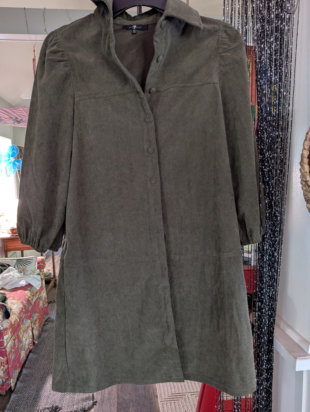 Seven For All Mandkind Olive Green Corduroy Dress